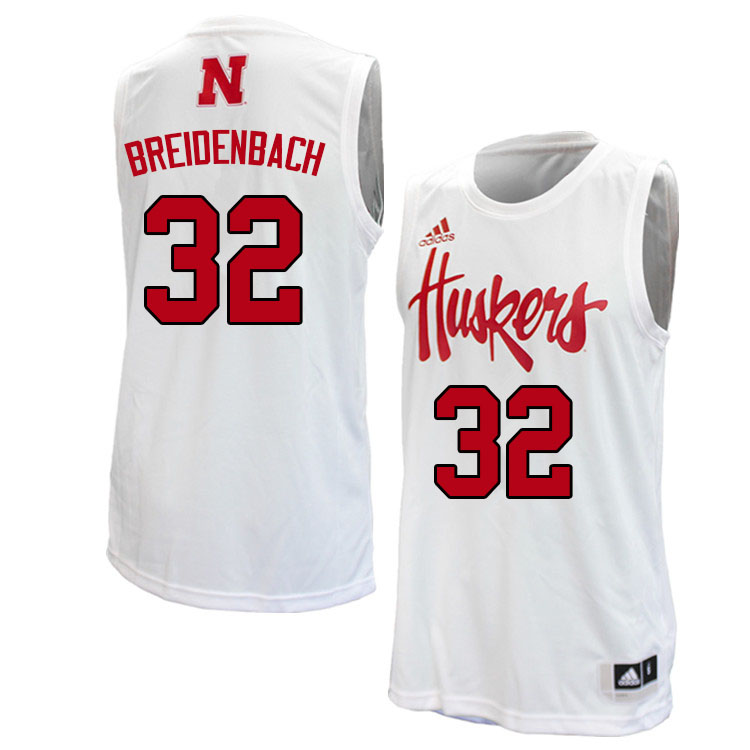 Men #32 Wilhelm Breidenbach Nebraska Cornhuskers College Basketball Jerseys Sale-White